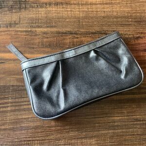 The Body Shop Gray and Black Glitter Sparkle Make-Up Cosmetic Bag with Zip Top